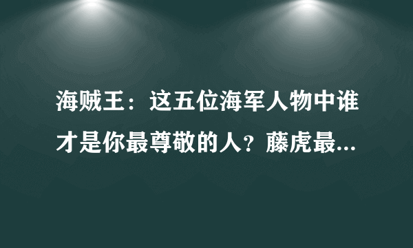 海贼王：这五位海军人物中谁才是你最尊敬的人？藤虎最受欢迎！