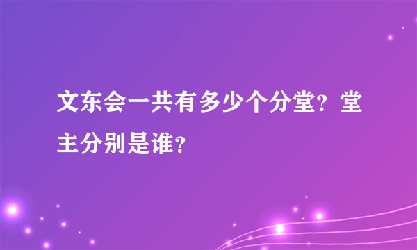 文东会一共有多少个分堂？堂主分别是谁？