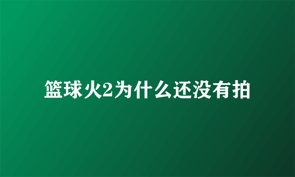 篮球火2为什么还没有拍