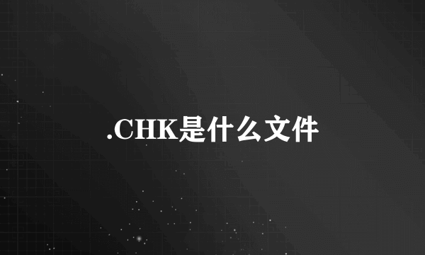 .CHK是什么文件