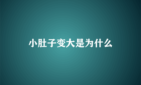 小肚子变大是为什么