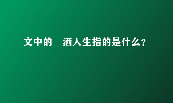 文中的溓洒人生指的是什么？