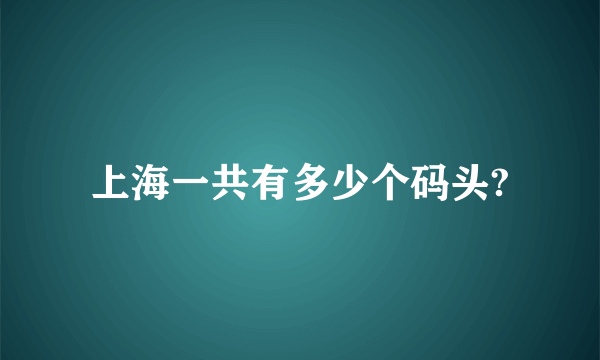 上海一共有多少个码头?