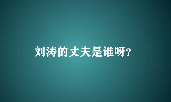 刘涛的丈夫是谁呀？