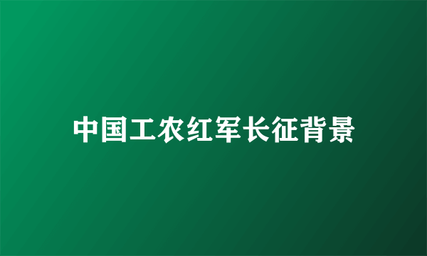 中国工农红军长征背景