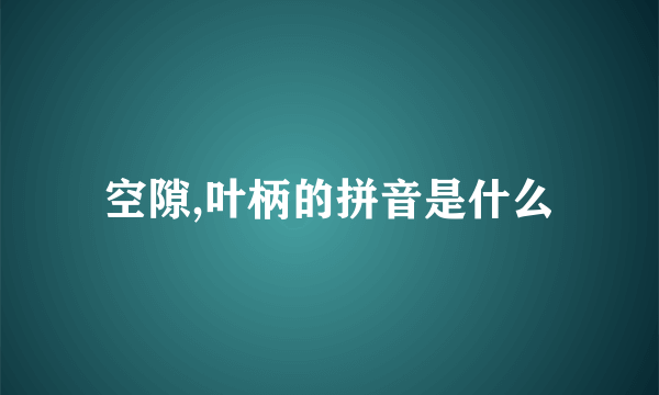 空隙,叶柄的拼音是什么