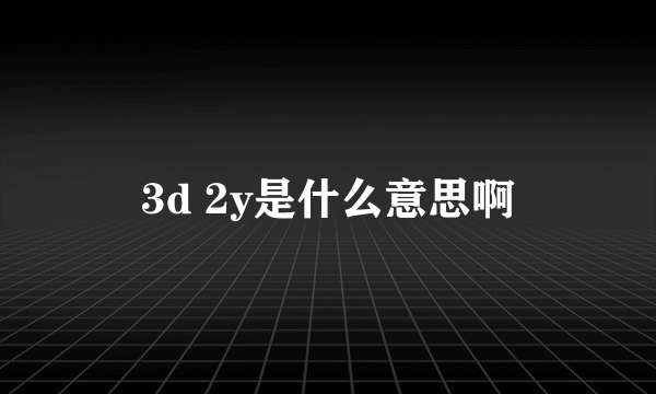 3d 2y是什么意思啊