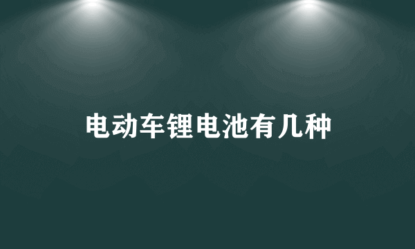 电动车锂电池有几种