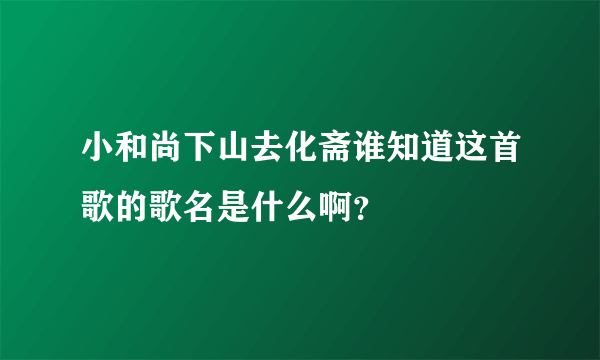 小和尚下山去化斋谁知道这首歌的歌名是什么啊？