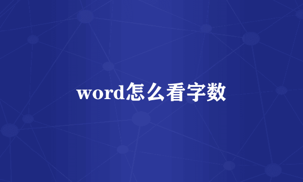 word怎么看字数