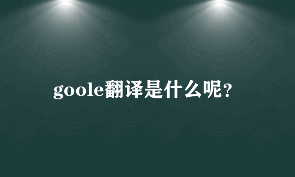 goole翻译是什么呢？