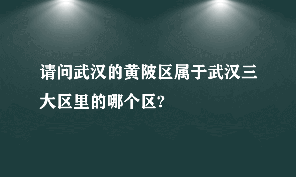 请问武汉的黄陂区属于武汉三大区里的哪个区?