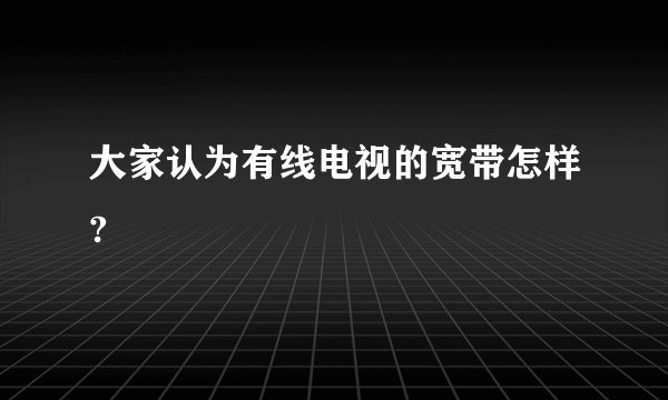 大家认为有线电视的宽带怎样?