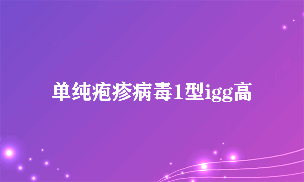 单纯疱疹病毒1型igg高