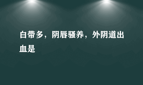 白带多，阴唇骚养，外阴道出血是