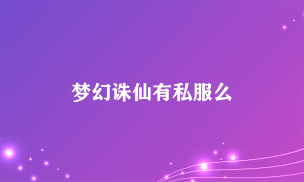 梦幻诛仙有私服么