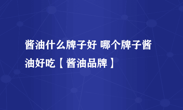 酱油什么牌子好 哪个牌子酱油好吃【酱油品牌】