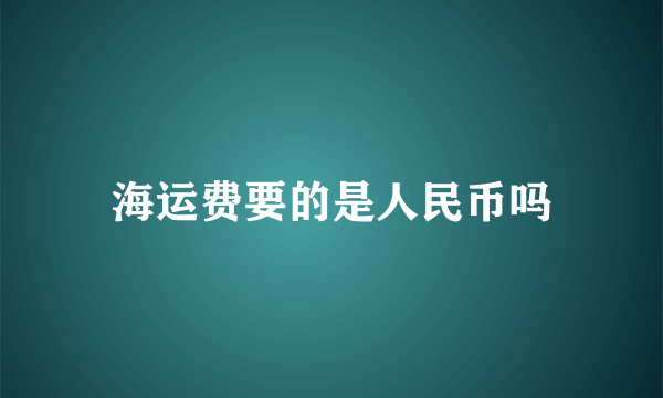 海运费要的是人民币吗