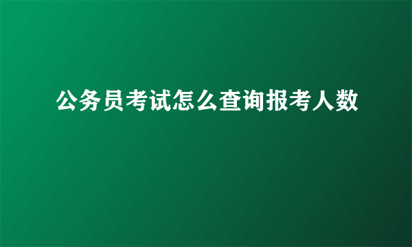 公务员考试怎么查询报考人数