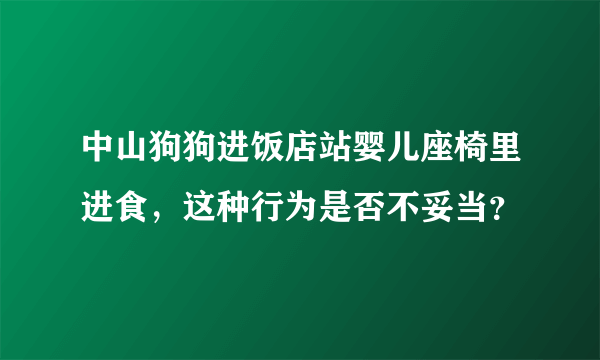 中山狗狗进饭店站婴儿座椅里进食，这种行为是否不妥当？