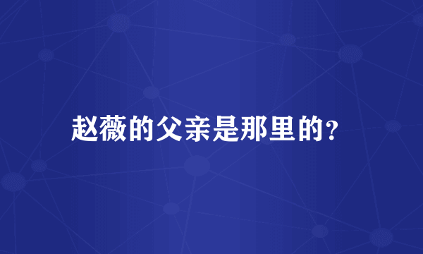 赵薇的父亲是那里的？