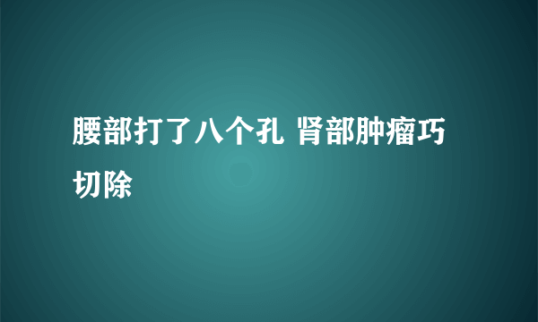 腰部打了八个孔 肾部肿瘤巧切除