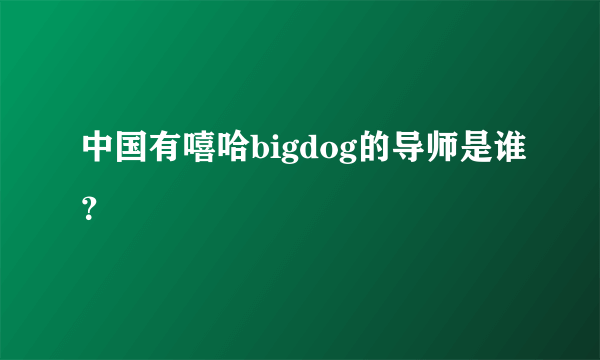 中国有嘻哈bigdog的导师是谁？