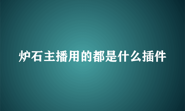 炉石主播用的都是什么插件