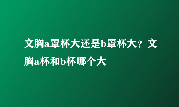 文胸a罩杯大还是b罩杯大？文胸a杯和b杯哪个大