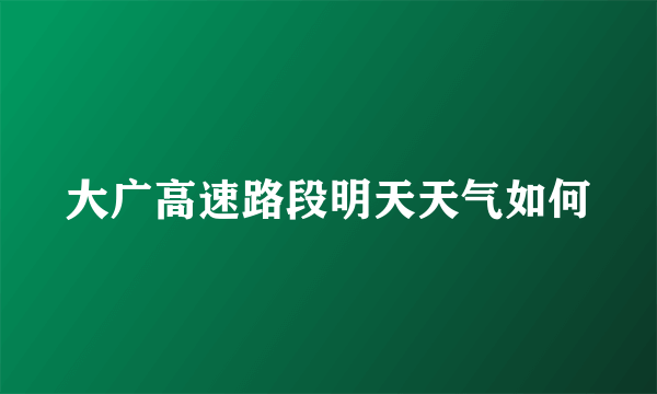 大广高速路段明天天气如何