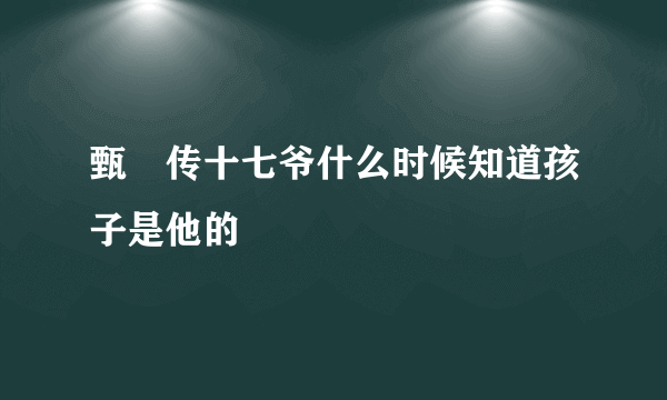 甄懐传十七爷什么时候知道孩子是他的