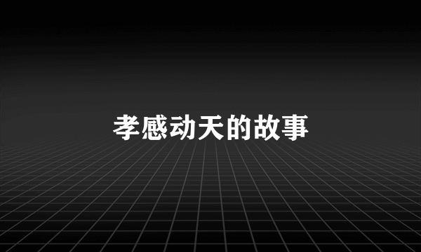 孝感动天的故事