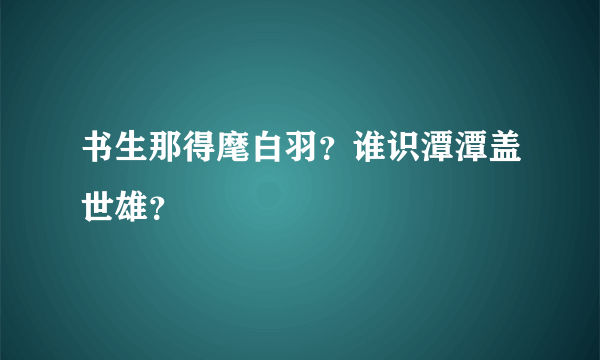 书生那得麾白羽？谁识潭潭盖世雄？