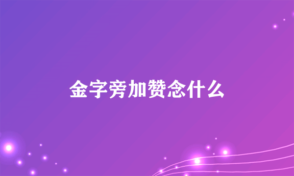 金字旁加赞念什么