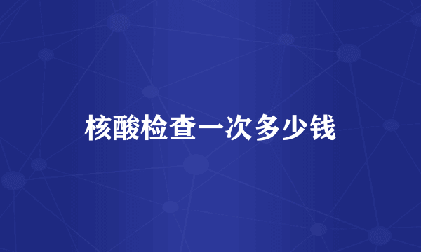 核酸检查一次多少钱