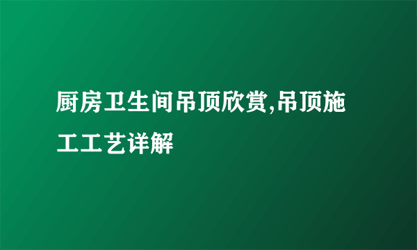 厨房卫生间吊顶欣赏,吊顶施工工艺详解