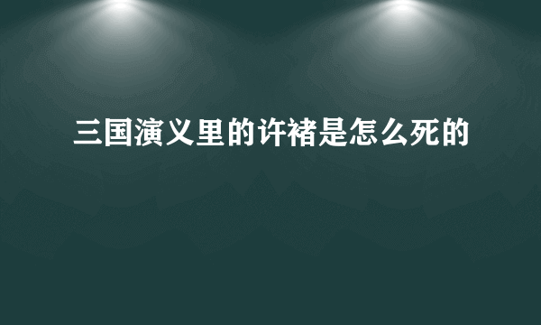 三国演义里的许褚是怎么死的