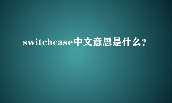 switchcase中文意思是什么？