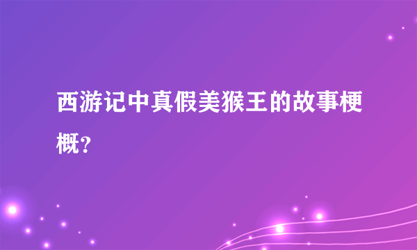 西游记中真假美猴王的故事梗概？