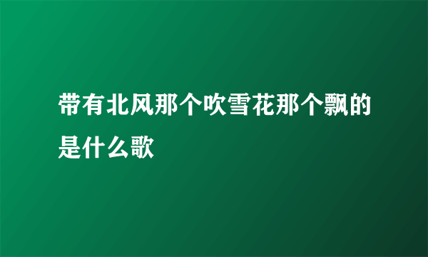 带有北风那个吹雪花那个飘的是什么歌