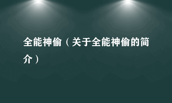 全能神偷（关于全能神偷的简介）