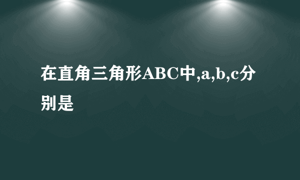 在直角三角形ABC中,a,b,c分别是