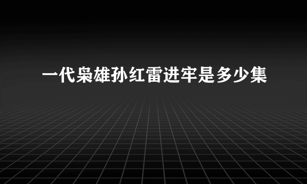 一代枭雄孙红雷进牢是多少集