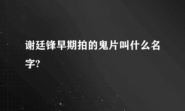 谢廷锋早期拍的鬼片叫什么名字?