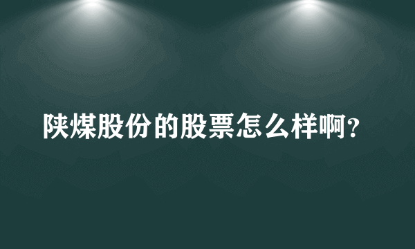 陕煤股份的股票怎么样啊？