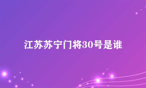 江苏苏宁门将30号是谁