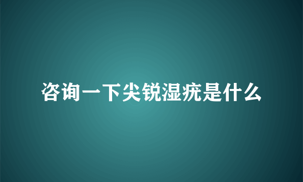 咨询一下尖锐湿疣是什么