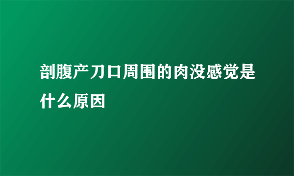 剖腹产刀口周围的肉没感觉是什么原因