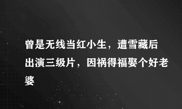 曾是无线当红小生，遭雪藏后出演三级片，因祸得福娶个好老婆