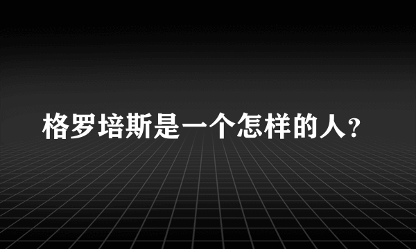 格罗培斯是一个怎样的人？